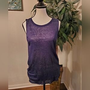 Chaser Open Back Semi Sheer Navy Top